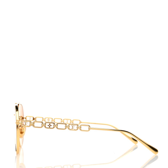 LOUIS VUITTON Metal My LV Chain Pilot Sunglasses Z1539E Gold