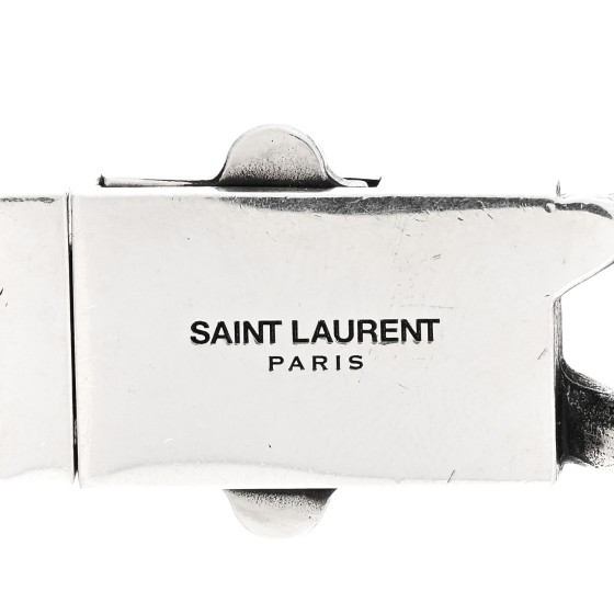 SAINT LAURENT Metal Curb Chain Necklace Oxidized Silver