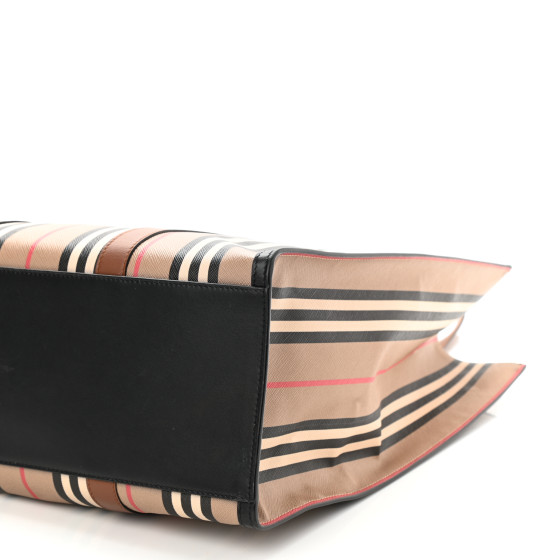 BURBERRY E-Canvas Stripe Book Tote Archive Beige 1236726