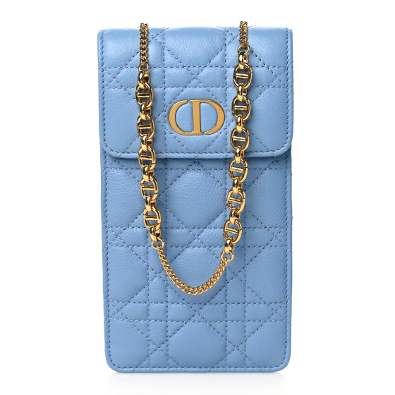 Christian Dior - クリスチャンディオール DIOR CAROフォンホルダー 40802026139 CHRISTIAN DIOR Grained Calfskin Cannage Caro Phone Pouch