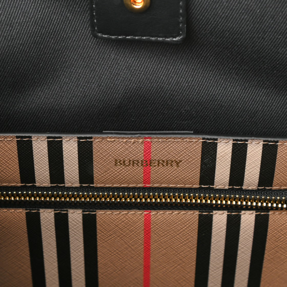 【送料込み】Burberry★BOOK TOTE Burberry Bridle Brown Monogram E-Canvas Stripe Book Tote