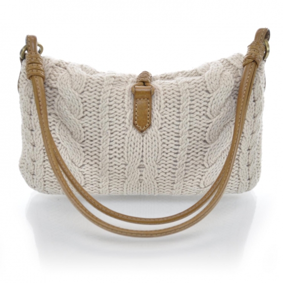 VALENTINO GARAVANI Wool Knit Catch Satchel 31053 | FASHIONPHILE