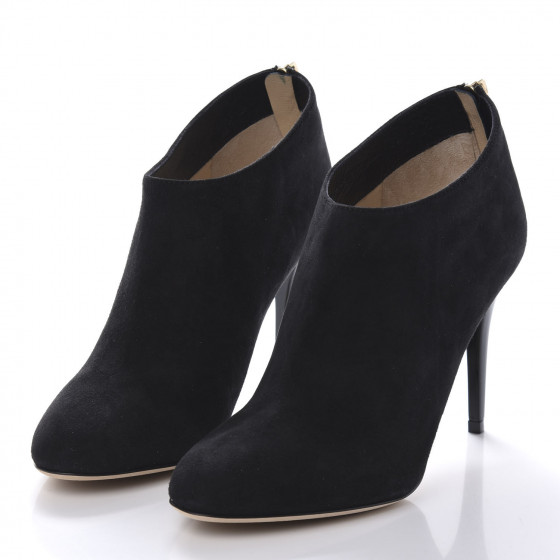 JIMMY CHOO Suede Mendez Ankle Boots 37.5 Black 636738