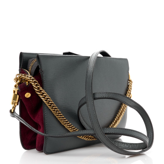 GIVENCHY Sugar Goatskin Cross 3 Crossbody Bag Dark Grey