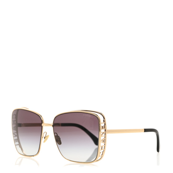 CHANEL ゴールドロゴ スクエアサングラス CHANEL Metal Logo Square Sunglasses 71541 Gold 1507191