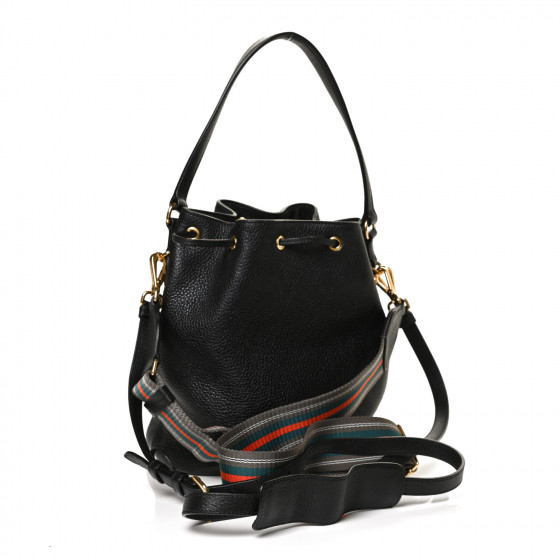 PRADA Vitello Daino Bucket Bag Black 958319 | FASHIONPHILE