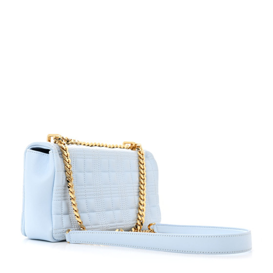 Burberry BlueLabel ホワイトレザーバッグ BURBERRY Lambskin Quilted Small Lola Bag Pale Blue 1617357