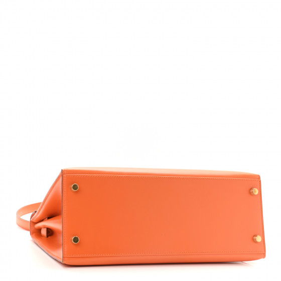 HERMES Box Kelly Sellier 28 Orange 1051066 | FASHIONPHILE