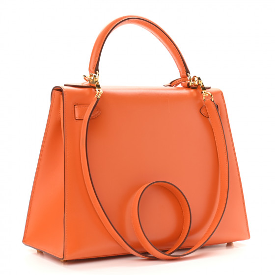 HERMES Box Kelly Sellier 28 Orange 1051066 | FASHIONPHILE