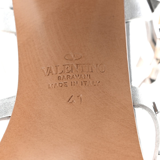 VALENTINO GARAVANI Metallic Nappa Rockstud 90mm City Sandals