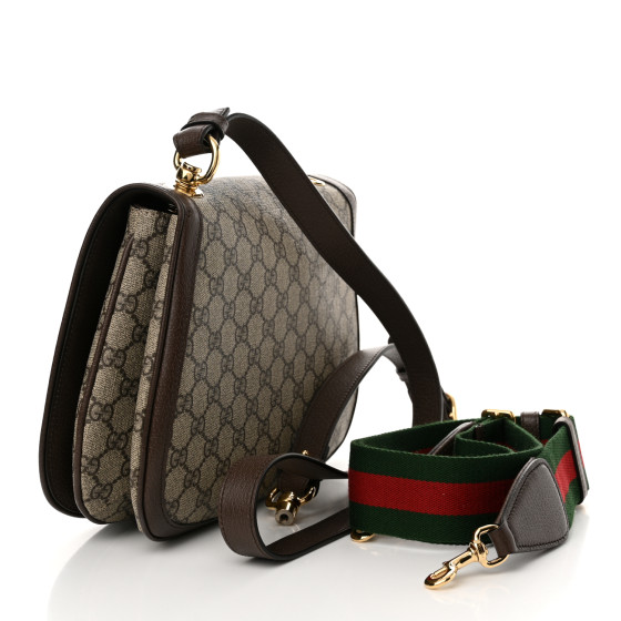 【GUCCI】Blondie GG Supreme Fabric ウォレット ブラウン Gucci Brown Medium GG Supreme Blondie Bag Beige Leather