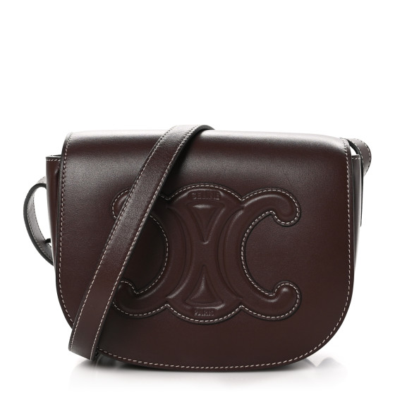 ☆【CELINE】☆Folco Cuir Triomphe in Smooth Calfskin Ta.n☆ CELINE Smooth Calfskin Cuir Triomphe Folco Crossbody Bag Tan