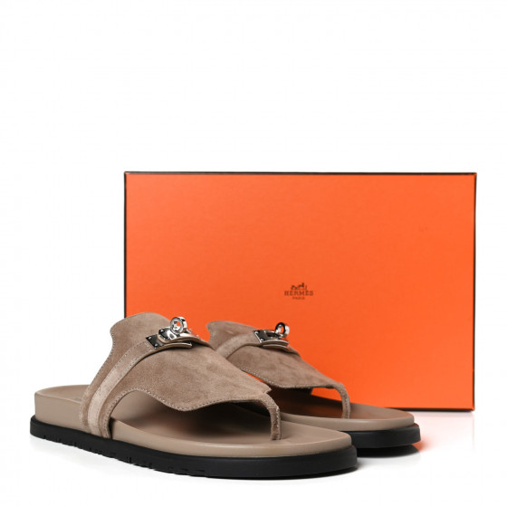 [HERMES]★Empire Kelly Buckle Suede Goatskin Flip Flops Empire sandal Hermès Navy size 39 EU in Suede - 47278546
