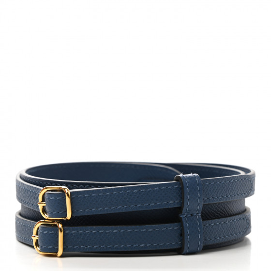 【バッグのポイントに◎】HERMES Harnachement 35mm ストラップ HERMES Epsom 35mm Harnachement Shoulder Strap Deep Blue
