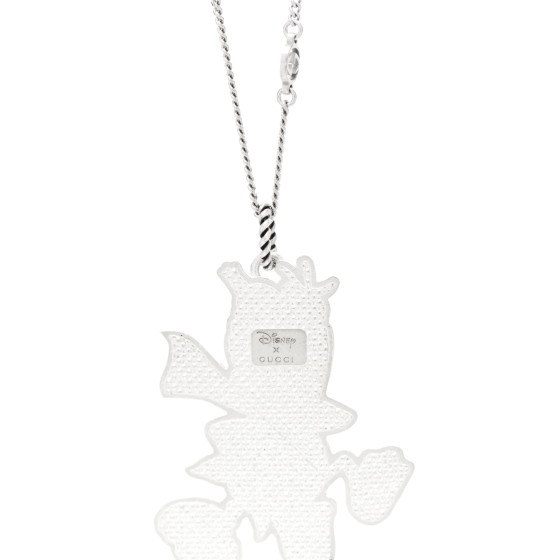 累積売上総額第１位【GUCCI】DISNEY X GUCCI DONALD NECKLACE GUCCI X DISNEY Sterling Silver Enamel Donald Duck Pendant