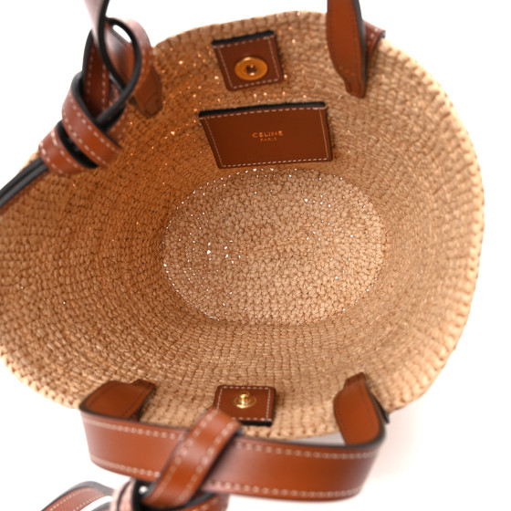 【CELINE】NanoTriompheCelineClassicPanier Raffia&Calfskin Women's Nano Triomphe Celine classic panier in raffia and