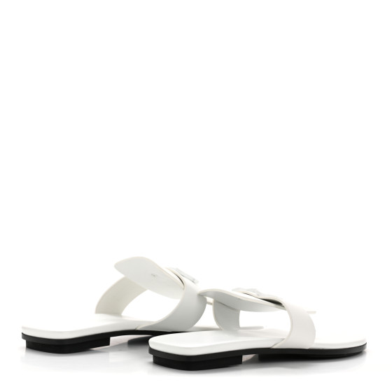 HERMES Calfskin Womens Galerie Sandals 36 White 1704959
