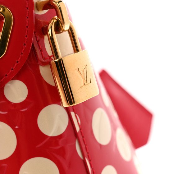 LOUIS VUITTON Vernis Kusama Infinity Dots Lockit MM Red