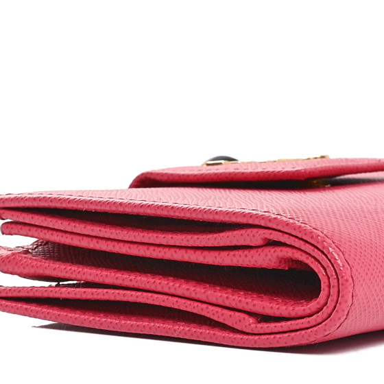 PRADA SAFFIANO キーケースPEONIA PRADA Saffiano Metal Medium Wallet Peonia 1684826 | FASHIONPHILE