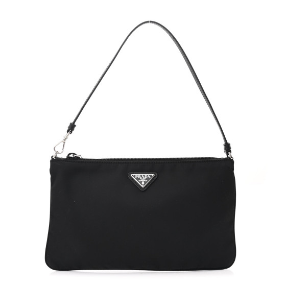 バッグ Prada Tessuto nylon accessory pouch PRADA Tessuto Nylon Pocket Wristlet Pouch Black