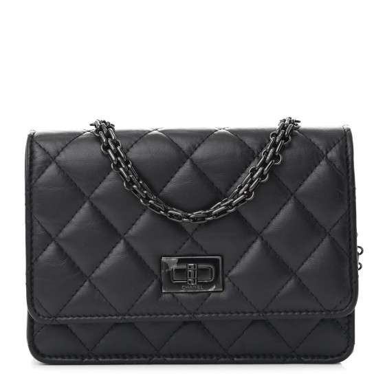 CHANEL Aged Calfskin Quilted Mini Reissue Wallet On Chain
