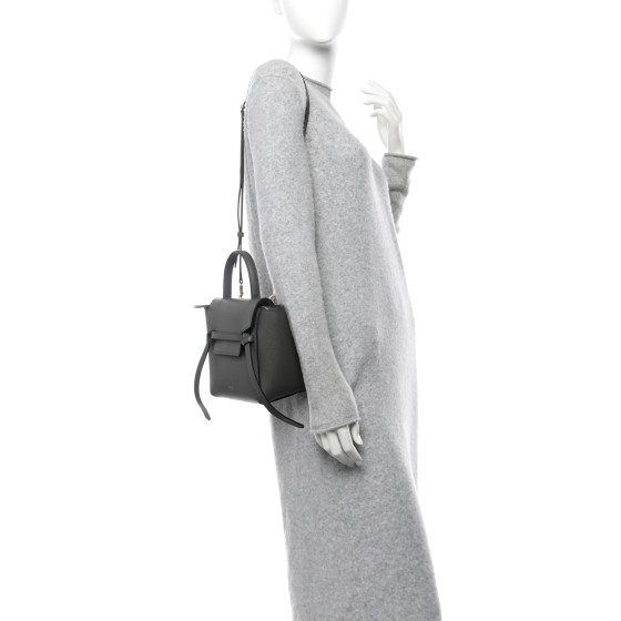 CELINE Grained Calfskin Nano Belt Bag Grey