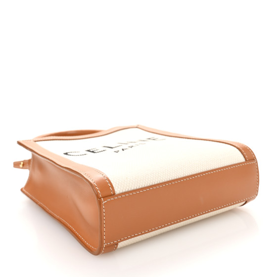 CELINE MINI VERTICAL CABAS タン Celine Mini Triomphe Canvas Vertical Cabas - Luxe Du Jour