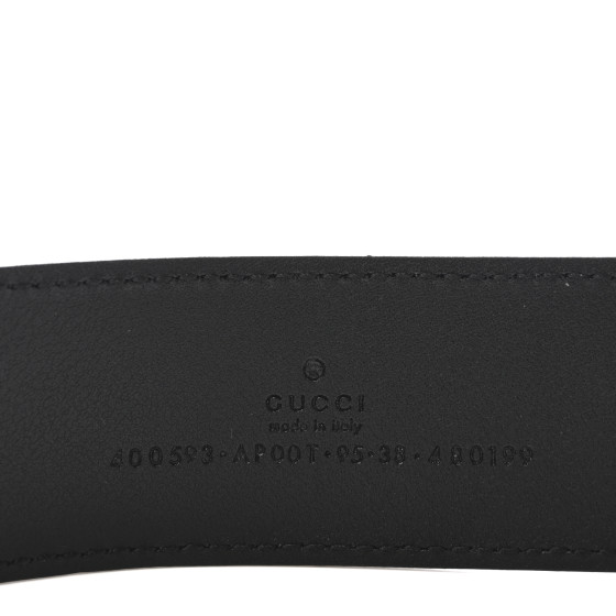 GUCCI ブラックレザー ベルト 95/38 GUCCI Textured Calfskin Double G 40mm Belt 95 38 Black