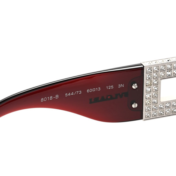 BVLGARI ストーン装飾 サングラス 8018-B BULGARI Crystal Square 8018-B Sunglasses Burgundy 1696928