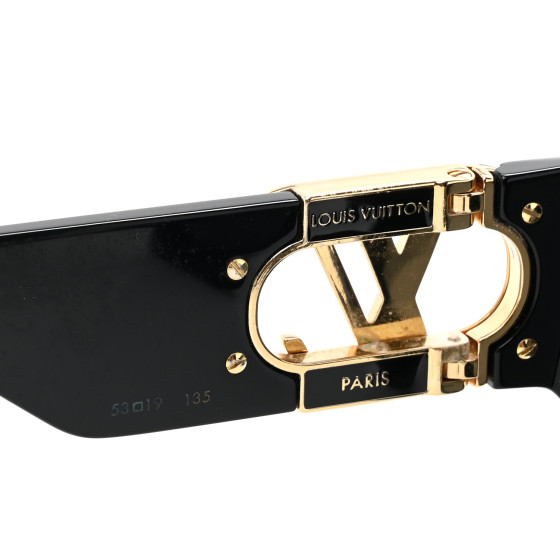 LOUIS VUITTON Acetate LV Link Square Sunglasses Z1478W Black