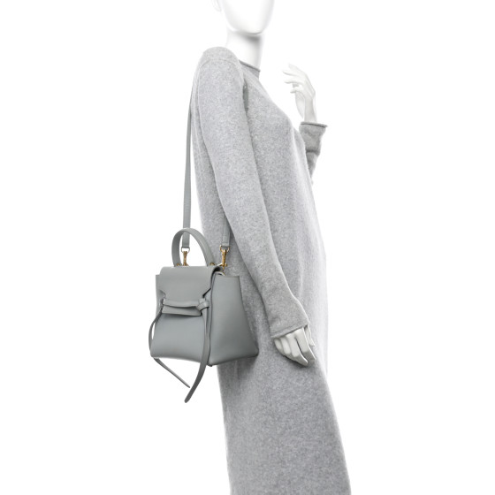 CELINE Grained Calfskin Mini Belt Bag Cloud