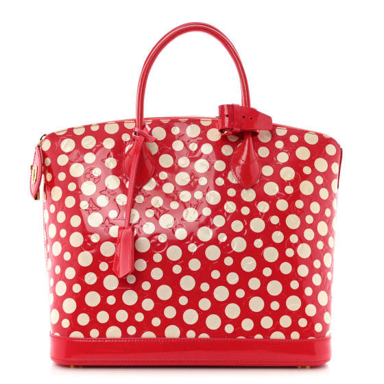 LOUIS VUITTON Vernis Kusama Infinity Dots Lockit MM Red | FASHIONPHILE