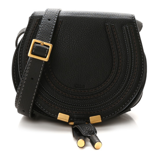 CHLOE Calfskin Mini Marcie Round Crossbody Bag Black 1694477
