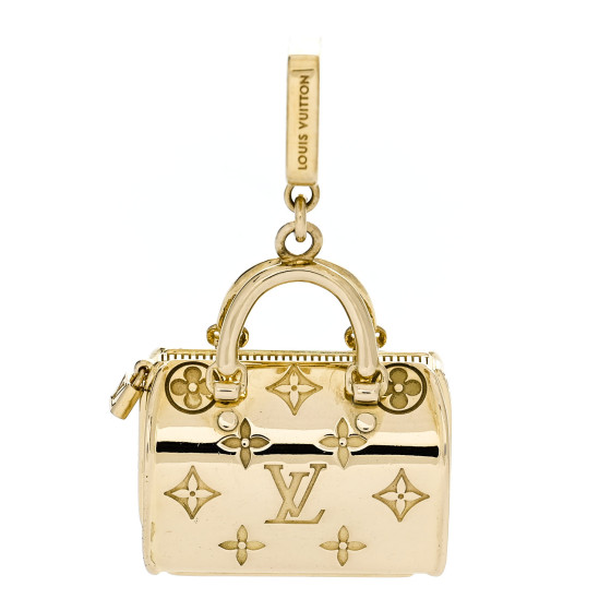 LOUIS VUITTON 18K Yellow Gold Monogram Speedy Pendant Charm