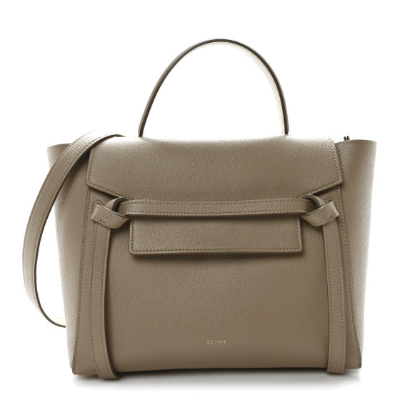CELINE Grained Calfskin Micro Belt Bag Light Taupe