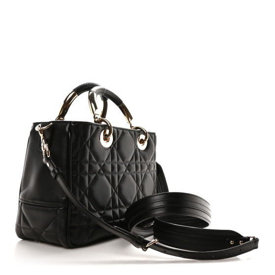 CHRISTIAN DIOR Calfskin Cannage Small The Lady 95.22 Black