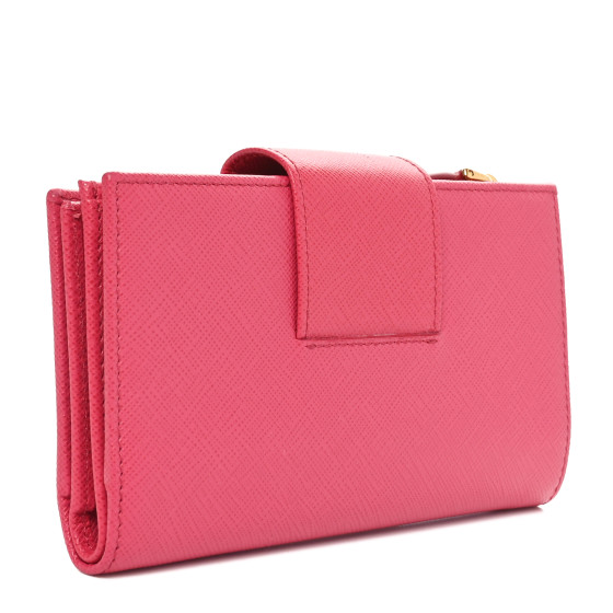 PRADA SAFFIANO キーケースPEONIA PRADA Saffiano Metal Medium Wallet Peonia 1684826 | FASHIONPHILE