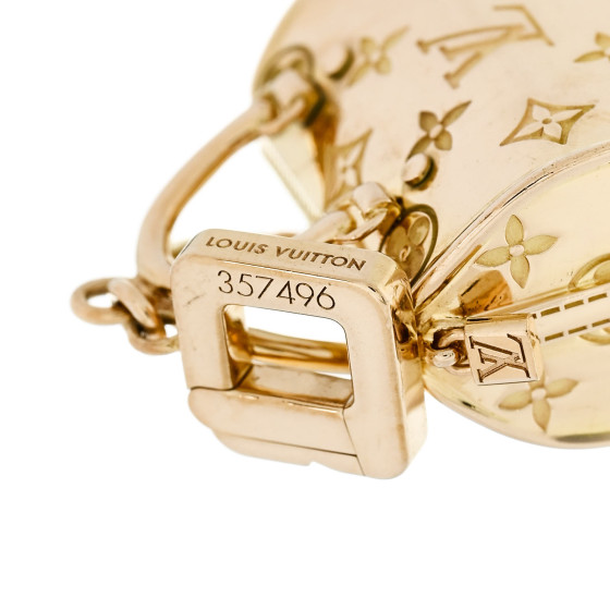 LOUIS VUITTON 18K Yellow Gold Monogram Speedy Pendant Charm