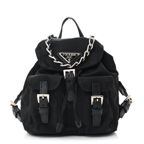 バッグ Prada 18SS New Vela Studs Backpack PRADA Nylon New Vela Studded Backpack Black Neon Pink 717776