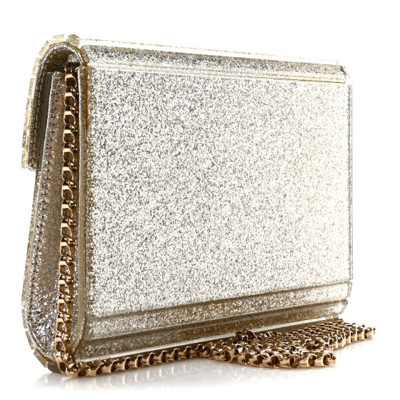 Jimmy Choo グリッター クラッチバッグ Champagne グリッターレザー・クラッチバッグ |EMMIE |2018年