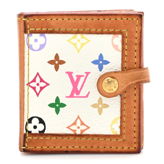 LOUIS VUITTON Monogram Multicolor 4 Photo Frame Wallet White