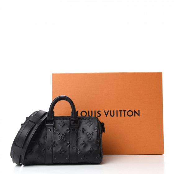 LOUIS VUITTON Monogram Seal Keepall XS Black 767138