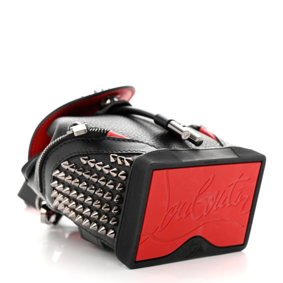 CHRISTIAN LOUBOUTIN Calfskin Spiked Mini Explorafunk Keyring