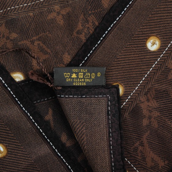 LOUIS VUITTON Silk Monogram New Denim Bandana Scarf Ebene