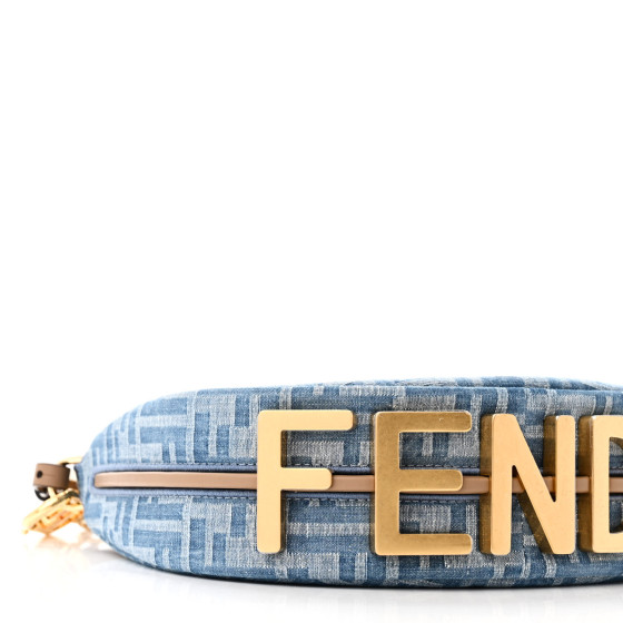 FENDI Denim Vitello King F is Fendi FF Embroidered Mini