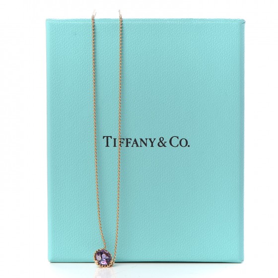 TIFFANY 18K Rose Gold Amethyst Sparklers Pendant Necklace