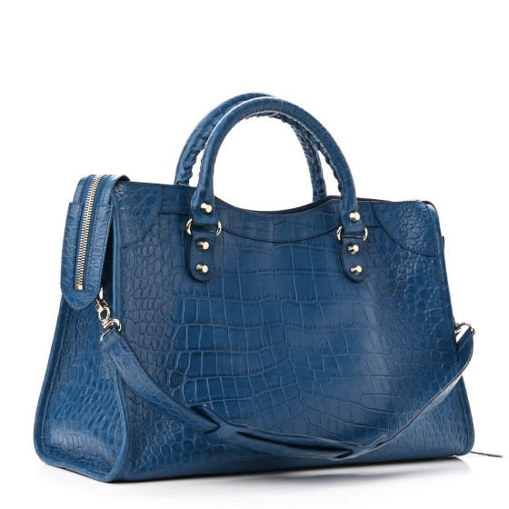 【VIP価格】BALENCIAGA Electric Blue Crocodile Skin Clutch Balenciaga Electric Blue Crocodile Skin Clutch | Luxury