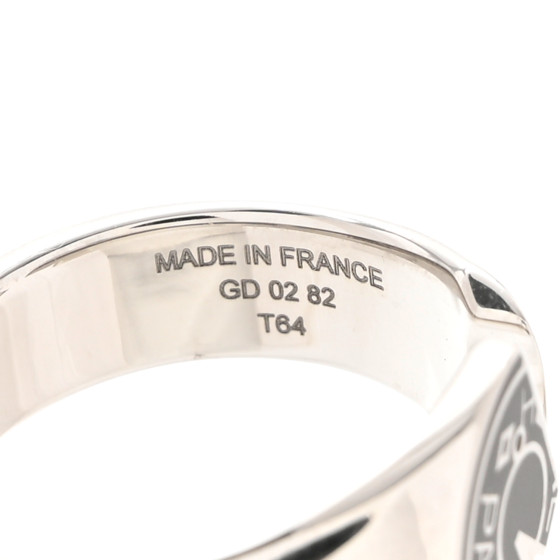 HERMES Stainless Steel Men's Carrousel Ring 64 Black 1215656