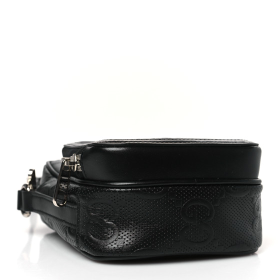 【GUCCI 】Tennis 20 GG Embossed Two-Tone Messenger Bag Authentic GUCCI Calfskin GG Tennis Embossed Square Messenger
