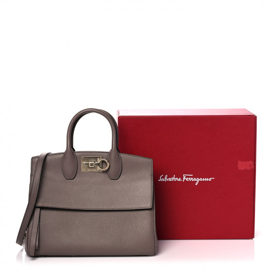 SALVATORE FERRAGAMO Calfskin Studio Bag Caraway Seed 1252000